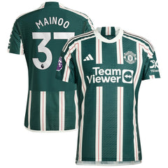 Kobbie Mainoo Manchester United 2023/24 Away Player Jersey Green | Adidas Online