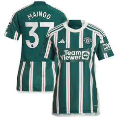 Kobbie Mainoo Manchester United Women's 2023/24 Away Replica Player Jersey Green | Adidas cheap