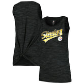 Pittsburgh Steelers New Era Women's Space Dye Active Tank Top Black | NFL