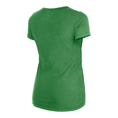 Philadelphia Eagles New Era Women's Enzyme Wash Low V-Neck T-Shirt Green | NFL