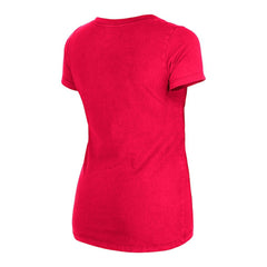 San Francisco 49ers New Era Women's Enzyme Wash Low V-Neck T-Shirt Scarlet | NFL