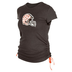 Cleveland Browns New Era Women's Ruched Side T-Shirt Brown | NFL