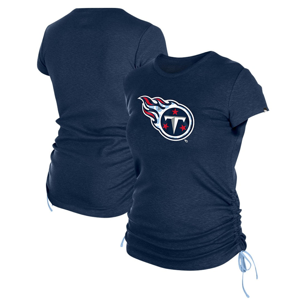 Tennessee Titans New Era Women's Ruched Side T-Shirt Navy | NFL