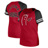 Arizona Cardinals New Era Women's Lace-Up Raglan T-Shirt Cardinal | NFL