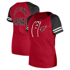 Arizona Cardinals New Era Women's Lace-Up Raglan T-Shirt Cardinal | NFL