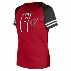 Arizona Cardinals New Era Women's Lace-Up Raglan T-Shirt Cardinal | NFL