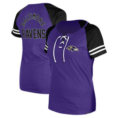 Baltimore Ravens New Era Women's Lace-Up Raglan T-Shirt Purple | NFL