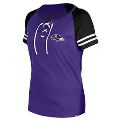 Baltimore Ravens New Era Women's Lace-Up Raglan T-Shirt Purple | NFL