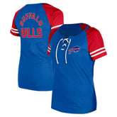 Buffalo Bills New Era Women's Lace-Up Raglan T-Shirt Royal | NFL