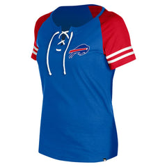 Buffalo Bills New Era Women's Lace-Up Raglan T-Shirt Royal | NFL