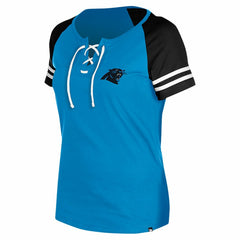 Carolina Panthers New Era Women's Lace-Up Raglan T-Shirt Blue | NFL