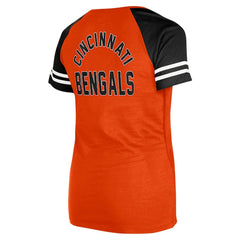 Cincinnati Bengals New Era Women's Lace-Up Raglan T-Shirt Orange | NFL