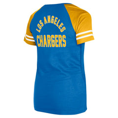 Los Angeles Chargers New Era Women's Lace-Up Raglan T-Shirt Powder Blue | NFL