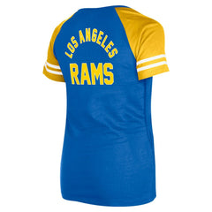 Los Angeles Rams New Era Women's Lace-Up Raglan T-Shirt Royal | NFL