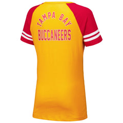 Tampa Bay Buccaneers New Era Women's Throwback Lace-Up Raglan T-Shirt Orange | NFL