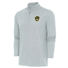 Milwaukee Brewers Antigua Hunk Quarter-Zip Pullover Top - MLB