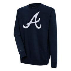 Atlanta Braves Antigua Victory Crewneck Chenille Pullover Sweatshirt - MLB
