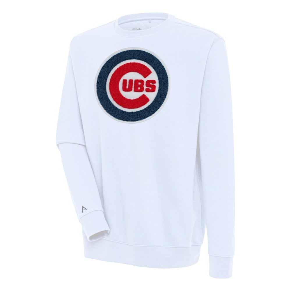 Chicago Cubs Antigua Victory Crewneck Chenille Pullover Sweatshirt - MLB