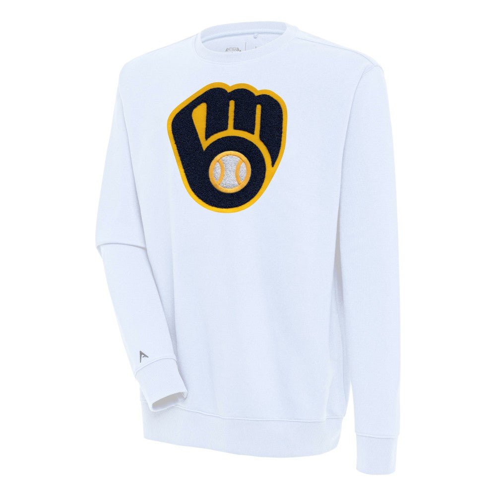 Milwaukee Brewers Antigua Victory Crewneck Chenille Pullover Sweatshirt - MLB