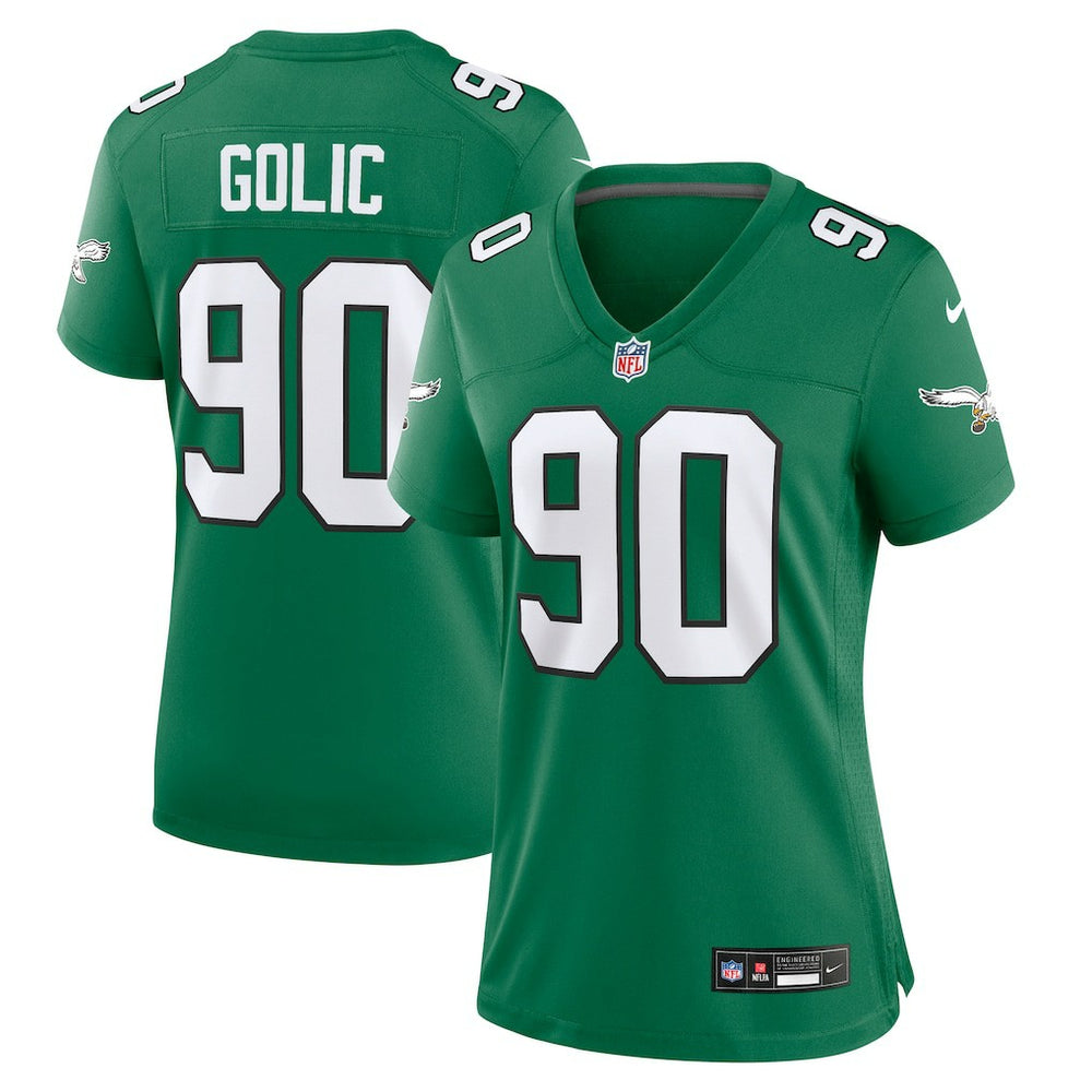 Mike Golic Philadelphia Eagles Women's Alternate Game Jersey Kelly Green | Nike for Sale