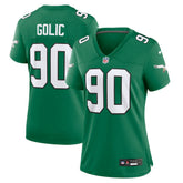 Mike Golic Philadelphia Eagles Women's Alternate Game Jersey Kelly Green | Nike for Sale