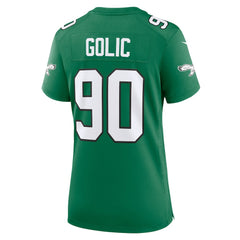 Mike Golic Philadelphia Eagles Women's Alternate Game Jersey Kelly Green | Nike for Sale