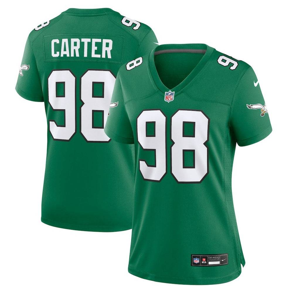 Jalen Carter Philadelphia Eagles Women's Alternate Game Jersey Kelly Green | Nike for Sale