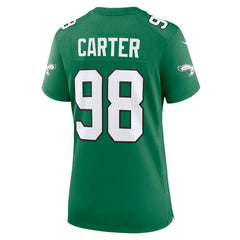 Jalen Carter Philadelphia Eagles Women's Alternate Game Jersey Kelly Green | Nike for Sale