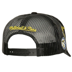 Pittsburgh Penguins Mitchell & Ness Times Up Classic Script Cord Trucker Adjustable Hat - Black - NHL
