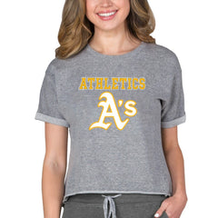 Athletics Concepts Sport Women's Tri-Blend Mainstream Terry Short Sleeve Sweatshirt Top - MLB