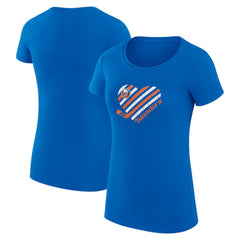 New York Islanders G-III 4Her by Carl Banks Women's Super-Slim Fit Lightweight Heart T-Shirt - Royal - NHL