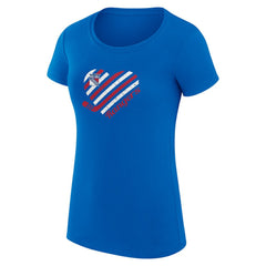 New York Rangers G-III 4Her by Carl Banks Women's Super-Slim Fit Lightweight Heart T-Shirt - Royal - NHL
