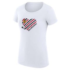 Chicago Blackhawks G-III 4Her by Carl Banks Women's Super-Slim Fit Lightweight Heart T-Shirt - White - NHL