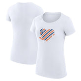 Edmonton Oilers G-III 4Her by Carl Banks Women's Super-Slim Fit Lightweight Heart T-Shirt - White - NHL