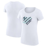 Seattle Kraken G-III 4Her by Carl Banks Women's Super-Slim Fit Lightweight Heart T-Shirt - White - NHL