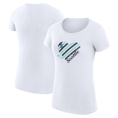Seattle Kraken G-III 4Her by Carl Banks Women's Super-Slim Fit Lightweight Heart T-Shirt - White - NHL