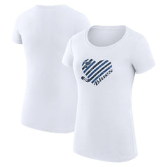 St. Louis Blues G-III 4Her by Carl Banks Women's Super-Slim Fit Lightweight Heart T-Shirt - White - NHL