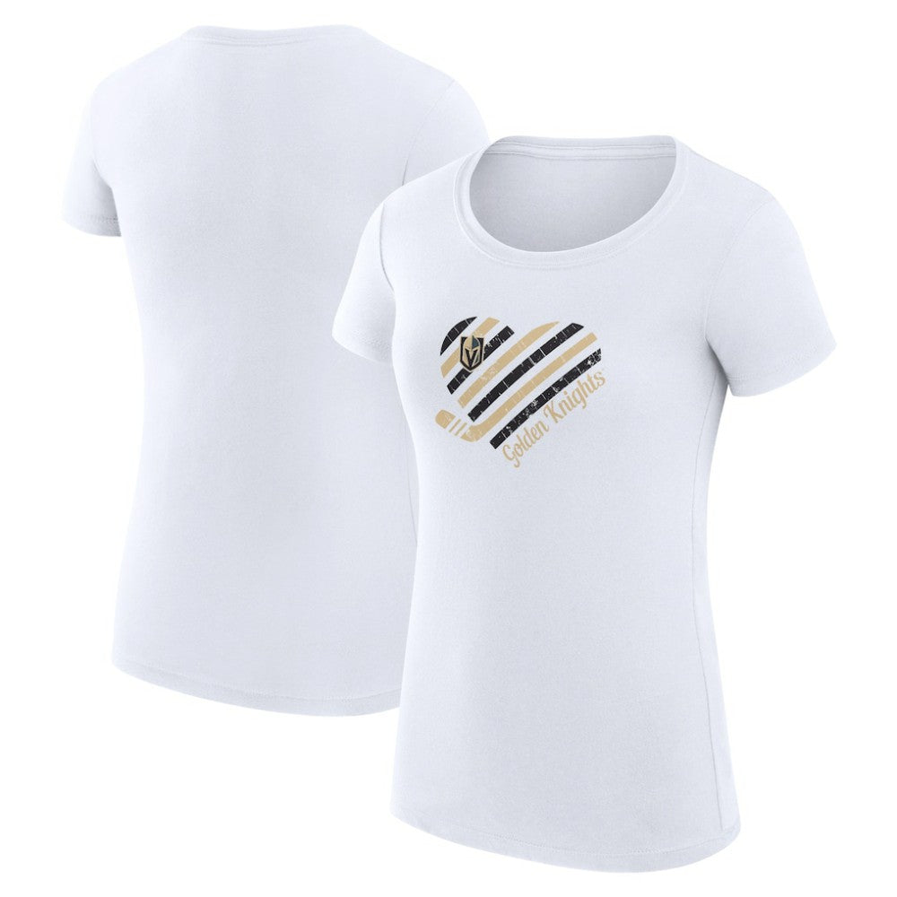Vegas Golden Knights G-III 4Her by Carl Banks Women's Super-Slim Fit Lightweight Heart T-Shirt - White - NHL