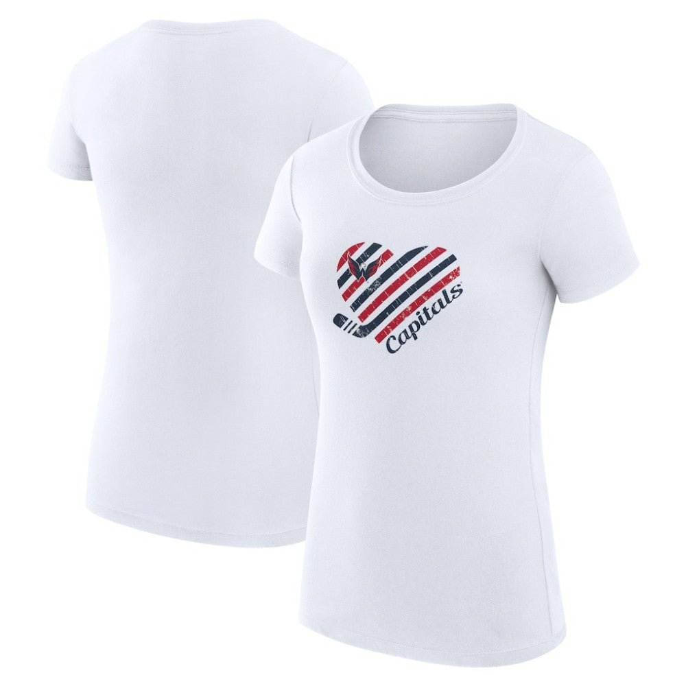 Washington Capitals G-III 4Her by Carl Banks Women's Super-Slim Fit Lightweight Heart T-Shirt - White - NHL