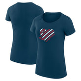Washington Capitals G-III 4Her by Carl Banks Women's Super-Slim Fit Lightweight Heart T-Shirt - Navy - NHL