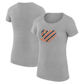 Anaheim Ducks G-III 4Her by Carl Banks Women's Super-Slim Fit Lightweight Heart T-Shirt - Heather Gray - NHL