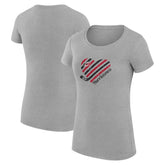 Carolina Hurricanes G-III 4Her by Carl Banks Women's Super-Slim Fit Lightweight Heart T-Shirt - Heather Gray - NHL