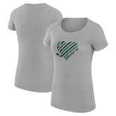 Dallas Stars G-III 4Her by Carl Banks Women's Super-Slim Fit Lightweight Heart T-Shirt - Heather Gray - NHL