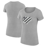 Los Angeles Kings G-III 4Her by Carl Banks Women's Super-Slim Fit Lightweight Heart T-Shirt - Heather Gray - NHL