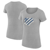 Tampa Bay Lightning G-III 4Her by Carl Banks Women's Super-Slim Fit Lightweight Heart T-Shirt - Heather Gray - NHL
