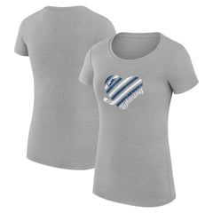 Tampa Bay Lightning G-III 4Her by Carl Banks Women's Super-Slim Fit Lightweight Heart T-Shirt - Heather Gray - NHL