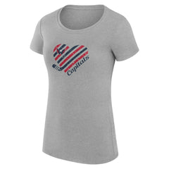 Washington Capitals G-III 4Her by Carl Banks Women's Super-Slim Fit Lightweight Heart T-Shirt - Heather Gray - NHL