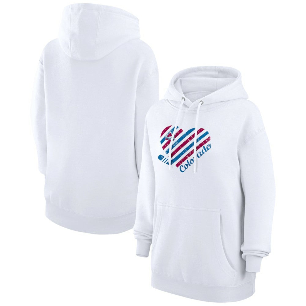 Colorado Avalanche G-III 4Her by Carl Banks Women's Heart Pullover Hoodie - White - NHL