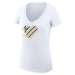 Buffalo Sabres G-III 4Her by Carl Banks Women's Super-Slim Fit Lightweight Heart V-Neck T-Shirt - White - NHL
