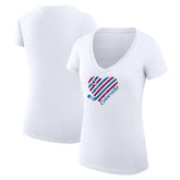 Colorado Avalanche G-III 4Her by Carl Banks Women's Super-Slim Fit Lightweight Heart V-Neck T-Shirt - White - NHL